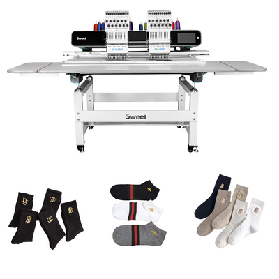 High Speed ​​2 Head Embroidery Clothes Hat/T-shirt/Flat/3D/Towel/Leather/Jacket Embroidery Machine With High Quality China Made